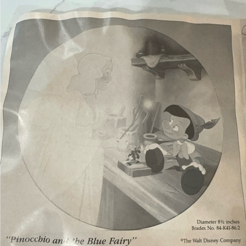 Disney Knowles Pinocchio #2 Pinocchio and the Blue Fairy Ceramic Plate Limited - Picture 10 of 17
